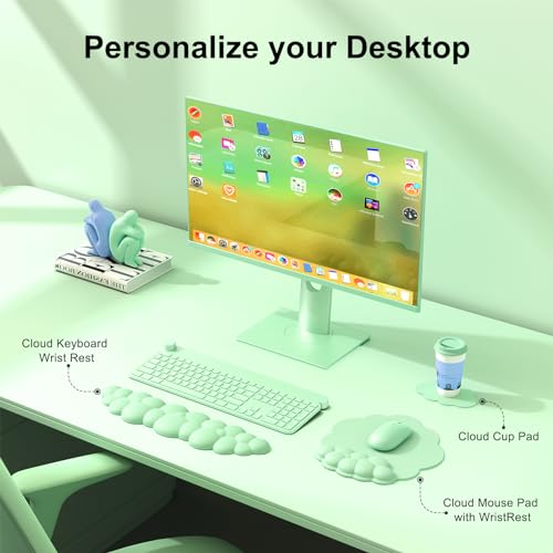 MOKURU Cloud Mouse Pad with Wrist Rest, Cloud Keyboard Wrist Rest, Mouse Pad Wrist Support, Ergonomic Keyboard Mouse Wrist Support (Green) - color: Green1
