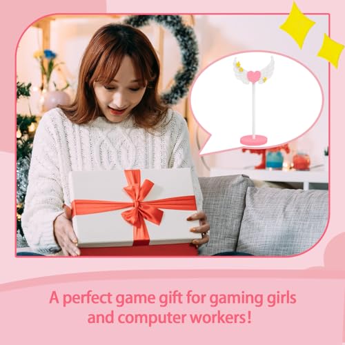 Kingdder Wings Headphone Stand Cute Wood Headphone Stand Adorable Headset Holder Accessories Gamer Gifts for Teenage Teacher Women Girlfriend Office Worker Wife Gamer Room Office Desk - style: Wings