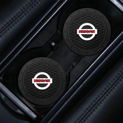 2PCS Car Cup Holder Coasters,Non-Slip Car Coasters for Nissan Qashqai Versa Sentra Altima Rogue Murano Frontier Pathfinder Titan,Vehicle Inner Accessories for Cup Insert Mat,Silicone - color: Bd-rc