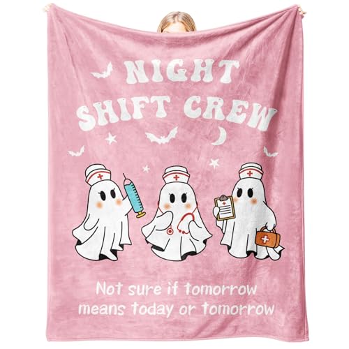 Nurse Gifts for Women Men - Night Shift Crew, Flannel Soft Nurse Blanket for Women Decor, Nursing LPN RN Gifts, Nurses Appreciation Week Day Graduation Gift - 50" x 60" - color: Nurse(a)