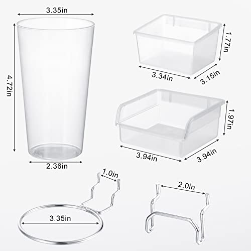 Yookeer 20 Pcs Pegboard Bins and Cups with Hooks and Loops Peg Assortment Organizer Accessories Various Tool Organizer Pegboard Baskets Set for Garage Workshop Workbench Office(Clear) - color: Clear