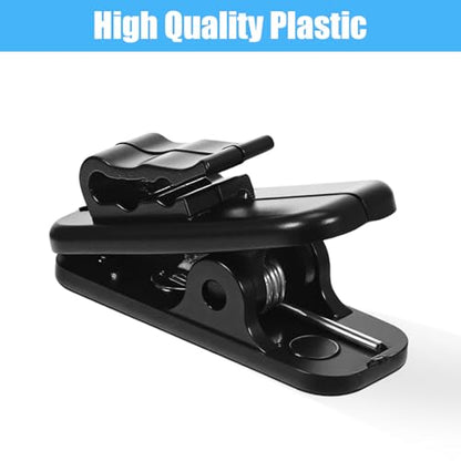 24 PCS Clips for Earphone Wire, 1 Inch Length Earphone Wire Clip Small Headphone Clips Lapel Mic Clip Headphone Mount Cable Clothing Clip for Fixing Earphones Microphone Cord (Black White)