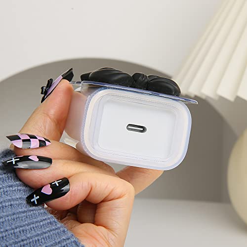 Compatible with iPhone 18W/20W USB-C Charger Cover Cute 3D Bow Tie Design Clear Soft Charger Protector Kawaii Cable Saver for iPhone 11 12 13 14 Pro Max Fast Power Adapter, Black 2 (5in1) - color: Black 2 (5 in 1)