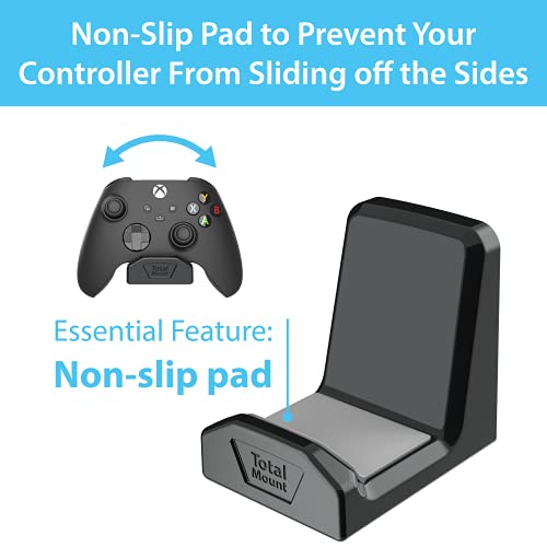 TotalMount Controller Wall Stands (2 Pack) with Non-Slip Pads & Removable Adhesive for Xbox, PS5, PS4, and Nintendo – These Premium Holders Won’t Damage Your Wall with Screws or Permanent Adhesive - color: Premium Black – Two Pack