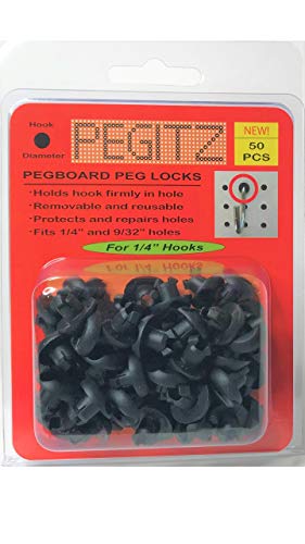 Pegboard Peg Locks 50PCS (1/4 inch, Black) - color: Black, size: 1/4 Inch