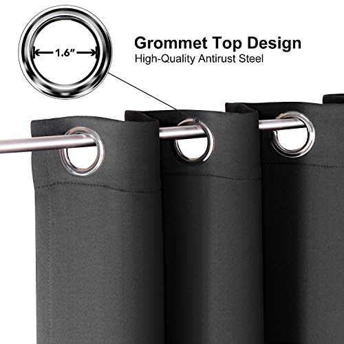 ChrisDowa Small Window Curtains 40 inches Long for Bedroom - Grommet Short Thermal Insulated Room Darkening Curtains for Kitchen (2 Panels, Dark Grey, 29 x 40 Inch) - color: Dark Grey, size: 29"W x 40"L (Pack of 2)