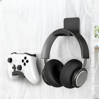 30 PCS Headphone Wall Hangers with Nano Tape, Adhesive Gaming Headphone Stand Headset Holder Hook Wall Desk Closet Door Mount for Most Headphone Controller Hat Baseball Caps (Black)