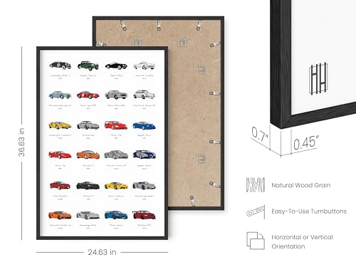 HAUS AND HUES Race Car Poster - Super Car Poster - Made in The USA - Black Frame 24x36 - color: Sports Car, size: 24"L x 36"W, style: Black Framed