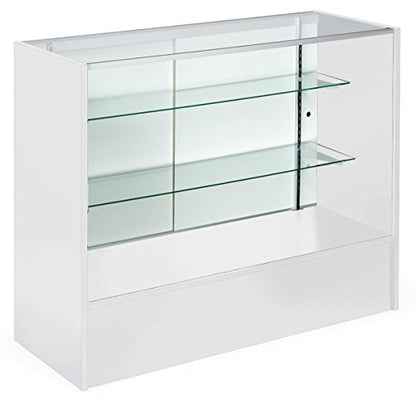 Only Hangers Full Vision Display Showcase with LED Lights, 72" Wide or 48" Wide- Available in Black, Maple, and White (White with LED Lights, 48") - color: White With Led Lights, size: 48"