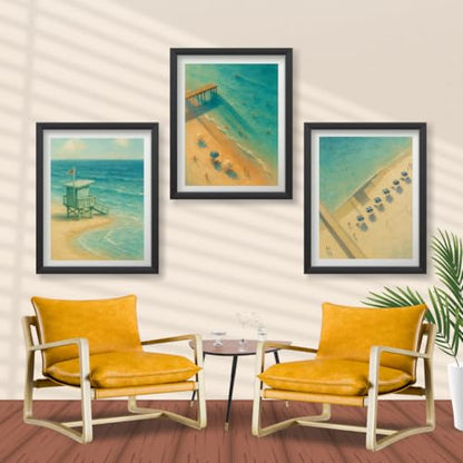 Beach Poster Set of 9, Coastal Style Canvas Ocean Wall Art Prints, Relaxing Blue Beachy Décor for Bedroom, Living Room, or Dorm, Summer Seaside Home Decoration (Beach Decor Set of 9, 8x10 Unframed, Coastal Beach Wall Art Prints 9 Piece) - style: Beach Dec