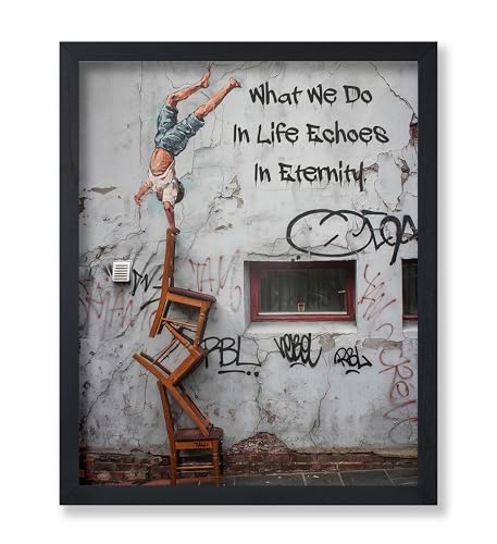 Poster Master What We Do In Life Echoes In Eternity Poster - Boy Balancing on Stacked Chairs Print - Pop Masterpiece Art - Living Room or Bedroom Decor - 11x14 UNFRAMED Wall Decor - color: Style-06, size: 11"L x 14"W