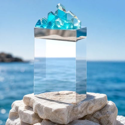 Qunclay 4 Pcs 6 x 4 x 2.36 Inches Acrylic Square Display Block Clear Polished Acrylic Cubes Jewelry Display Stand for Jewelry Ring Showcase Holder Base Collections - size: 6 x 4 x 2.36 Inches