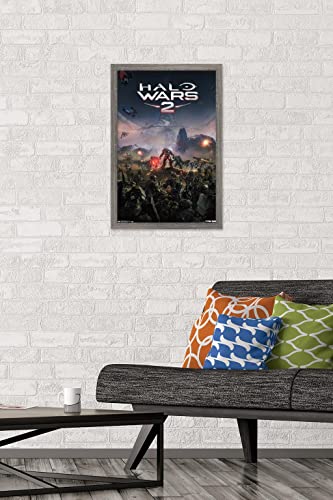 Trends International Halo: Halo Wars 2 - Key Art Wall Poster, 14.725" x 22.375", Barnwood Framed Version - color: Barnwood Framed Version, size: 22.4"L x 14.7"W