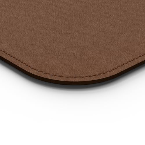 POUT TekDec Mat – Vegan Leather Desk Pad (31.5×13.4in / 80×34cm), Water-Resistant Surface, Anti-Slip Base, Scratch & Heat Protection, Multi-Functional Writing & Mouse Pad – Cinnamon Brown - color: Cinnamon Brown