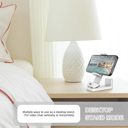 Perilogics Airplane Phone Holder Mount Universal in Flight Hands Free Viewing with Multi-Directional Dual 360 Degree Rotation (White) - color: White