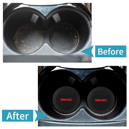 2PCS Car Cup Holder Coasters,Non-Slip Car Coasters for Drink Holder Compatible with GMC Sierra Denali Canyon Terrain Yukon Jimmy Acadia Series,Vehicle Inner Accessories for Cup Insert Mat,Silicone - color: Bd-mgc
