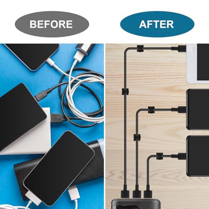 LinkDocs 30 Pieces Adhesive Cable Clips Wire Clips Cable Wire Management Wire Cable Holder Clamps Cable Tie Holder for Car, Office and Home