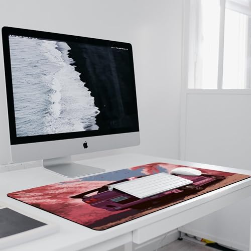 Large Mouse Pad Desk Mat Computer Accessories Gaming Office Organizers Supplies Decor Essentials Keyboard Pads for Desk Rubber Japan JDM Car R34 Pink Cherry Tree Mount Fuji 40x90cm - size: 40x90cm