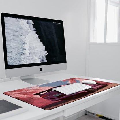 Large Mouse Pad Desk Mat Computer Accessories Gaming Office Organizers Supplies Decor Essentials Keyboard Pads for Desk Rubber Japan JDM Car R34 Pink Cherry Tree Mount Fuji 40x90cm - size: 40x90cm