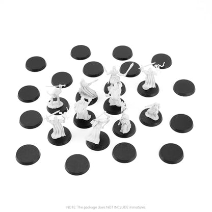 100PCS 32mm/1.26inch Textured Plastic Black Round Miniature Bases, Model Base for Gaming Miniatures or Wargames Table Top Games - color: 32mm-100pcs-black