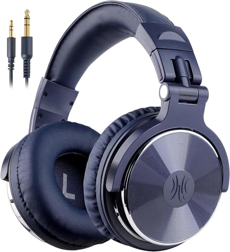 OneOdio Wired Over Ear Headphones Studio Monitor & Mixing DJ Stereo Headsets with 50mm Neodymium Drivers and 1/4 to 3.5mm Jack for AMP Computer Recording Podcast Keyboard Guitar Laptop - Dark Blue - color: Dark Blue