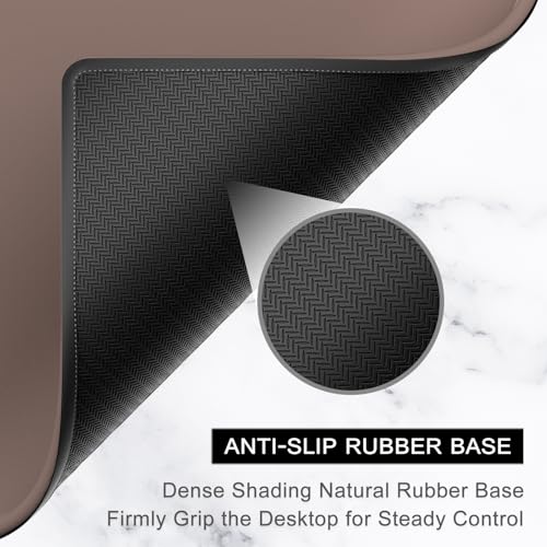 Hsurbtra Mouse Pad, Premium-Textured Square Mousepad 10.2 x 8.3 Inch, Stitched Edge Anti-Slip Waterproof Rubber Pretty Cute Computer Mat for Office Gaming Laptop Women Kids Dark Brown - color: Dark Brown, size: Square Mousepad (10.2" x 8.3")