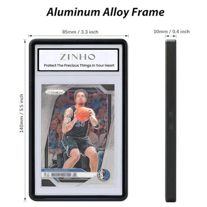 ZINHO Graded Card Case Magnetic Aluminum Alloy Slab Protector Display Case Fits 35PT PSA/CGC/CSG Cards, UV Protection (Black) - color: Black, style: PSA Card Case