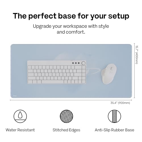 Pixio Mouse Pads - 36 x 16 inch XXL Celestial Love Blue Multifunctional Large Desk Mats for Gaming, Office, Desktop Anti-Slip Waterproof Washable Computer Mouse Mat - color: Blue Celestial Love