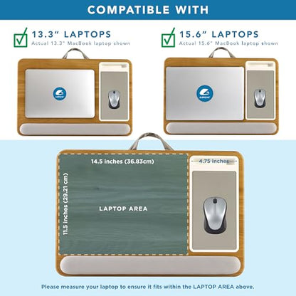 LAPGEAR Home Office Pro Lap Desk with Wrist Rest, Mouse Pad, and Phone Holder - Oak Woodgrain - Fits up to 15.6 Inch Laptops - Style No. 91599 - color: Oak Woodgrain, size: Home Office Pro W/Wrist Rest