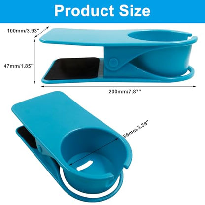 Jiozermi Drinking Cup Holder Clip, Desk Drink Holder Clip Adirondack Chair Cup Holder with Clip Cup Clip Holder for Water Drink Beverage Soda Coffee Mug(Blue) - color: Blue