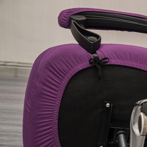 Melaluxe Office Chair Cover with Arm Covers - Universal Stretch Desk Chair Cover, Computer Chair Slipcovers (Size: L) - Purple - color: Dark Purple, size: Large with Arm Cover