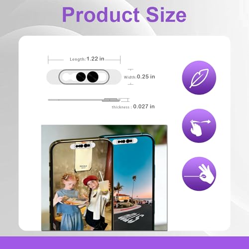 Front Camera Privacy Cover Compatible for iPhone 17/16/15/14 Pro & Pro Max, [2 Pack] Anti-Spy Lens Protector, On/Off Face ID Compatible Slide Cover, Camera Protector for Privacy & Security (Black)