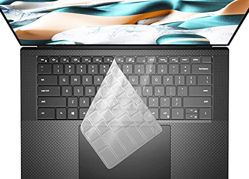 Silicone Keyboard Skin Cover Compatible with Dell XPS 15 15.6 inch 9500 9510 9520 9530 & Dell XPS 17 inch 9700 9710 9720 9730 & 15.6" 17.3" Dell Precision 5760 5770 5560 5570 (Clear) - color: Clear