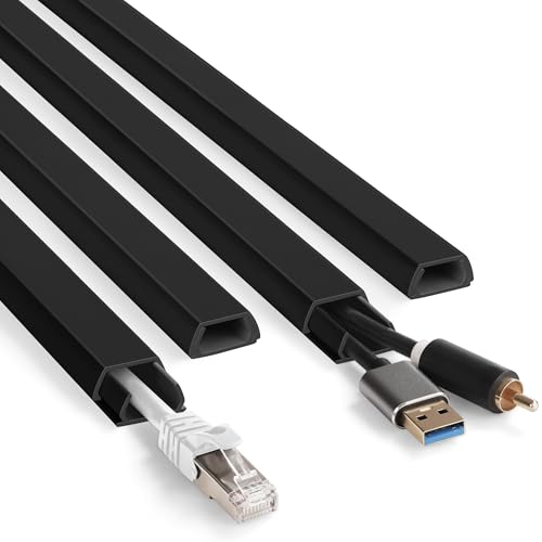66in YCLYC Wire Covers for Cords Kit, Black Wall Cord Hider Hide Cords, Cord Covers for Wires on Wall, TV Cable Hider Wall Kit, Easy to Install Cord Cover, Cable Management Wall 4XL16.5 W0.86 H0.43in - color: Black, size: Small-66in