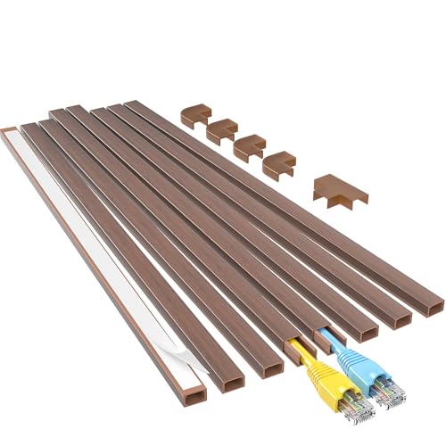 Yecaye Cord Hider, 113in Cord Covers for Wires on Wall, One-Cord Cord Organizer, Easy Install Cable Management Kit, Cable Cover Home Office, W0.59in H0.4in, Cherry - color: Cherry, size: Small