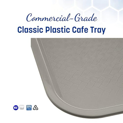 Carlisle FoodService Products Café Cafeteria Tray, Fast Food Tray for Restaurant or Commercial Use, 12" x 16", 1 Count, Gray