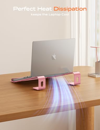 LOXP Laptop Stand for Desk, Laptop Stand with Wrist Support, Ergonomic Detachable Laptop Riser, Mount, Holder Notebook Computer Stand for MacBook Air Pro, HP, Dell, XPS, HP (10-17") Laptops - Pink - color: Pink