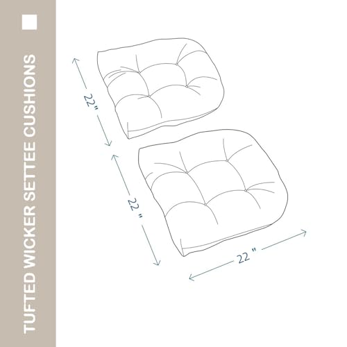 Outdoor Chair Cushions 22x22x4 Inch Set of 2, Seat Pads with Ties, Taupe - color: Taupe, size: 22x22x4"