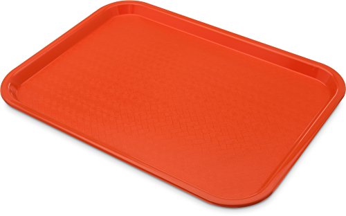 Carlisle FoodService Products CT121624 Café Standard Cafeteria / Fast Food Tray, 12" x 16", Orange - color: Orange, size: 0.7" x 0.5" x 0.3"