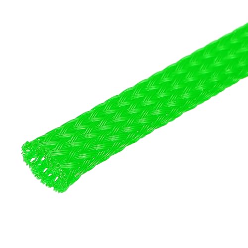 uxcell Expandable Sleeving, 1/4-inch 100ft Cable Sleeve, Green - color: Green, size: 1/4" x 100 Ft