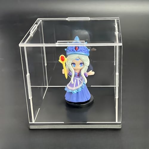 Clear Acrylic Display Case, 6x6x6 inch (15x15x15cm) | Assemble Cube Display Box, Black Base, Dustproof Protection, For Collectibles Memorabilia Figurines - size: 6 x 6 x 6 inches