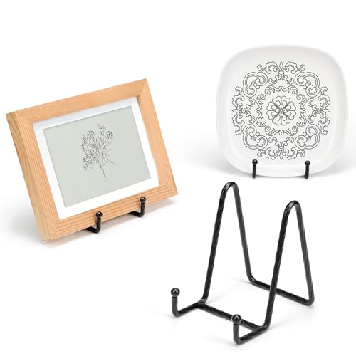 3 Pack 4.5inch YCLYC Picture Stands for Display, Black Metal Plate Stands for Display - Decorative Plate Stand, Plate Holder Display Stand, Picture Frame Stand - Plate Display Stands for Picture Stand - color: Black, size: 4.5 inch(3 pack)