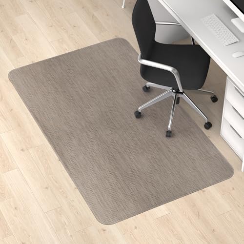 Blvornl Office Chair Mat for Hardwood Floor and Low Pile Carpet, 47.2"x 60" Desk Chair Mat for Hard Wood, Anti-Slip Hard Floor Protector Rolling Chair Mat, PVC Mat Desk Rug for Home, Dark Brown - color: Dark Brown, size: 47.2" x 60"