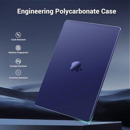 MOSISO Ultra-Thin & Seamlessly Closes Cover Compatible with MacBook Air 13 inch Case M5 M4 M3 M2 2026-2022 A3449 A3240 A3113 A2681, 2 in 1 Kit Anti-Fingerprints Shell for Mac Air 13.6, Navy Blue - color: Navy Blue