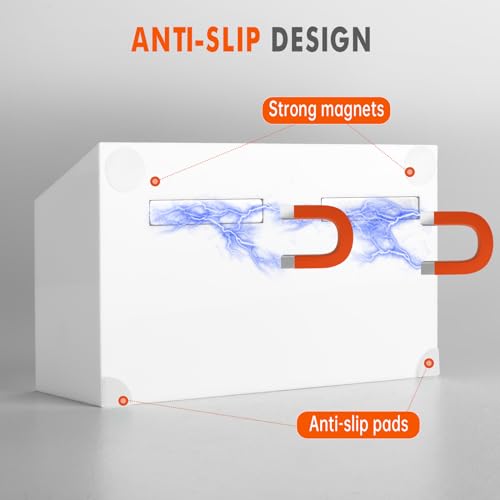 BEYGORM Magnetic Dry Erase Marker Holder for Whiteboard,Non-slip Acrylic Magnet Pen Holder for Fridge Refrigerator,Locker Organizer for Work,Locker Accessories,Pencil Cup for Desk(White) - color: White