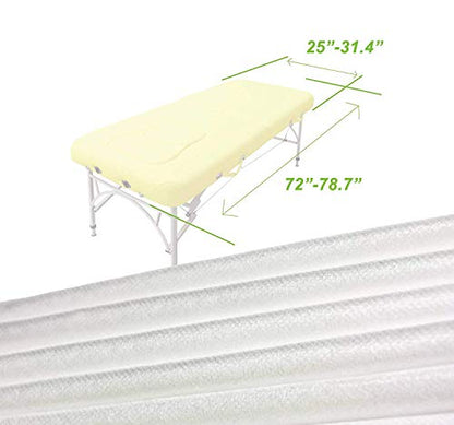 Disposable Fitted Massage Table Sheet Heavy Duty Spa Facial Bed Cover Sheets Box of 100 - color: Fitted table sheets