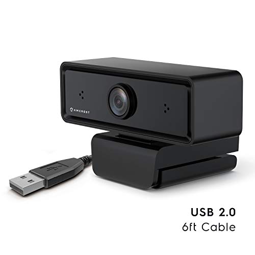 Amcrest 1080P Webcam with Microphone & Privacy Cover, 2 Noise-Cancelling Mics, USB Webcams for Desktop/Laptop PC Computer, Web Cam for Calls, Conference, Zoom, Skype, Online Classes, Meetings AWC2198