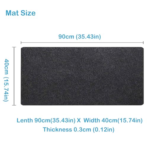 Large Felt Desk Pad Desk Protective Computer Pad Minimalistic Felt Anti-Slip Desk Mat for Keyboard and Mouse 35.43''X15.74''/90x40cm (Dark Gray)