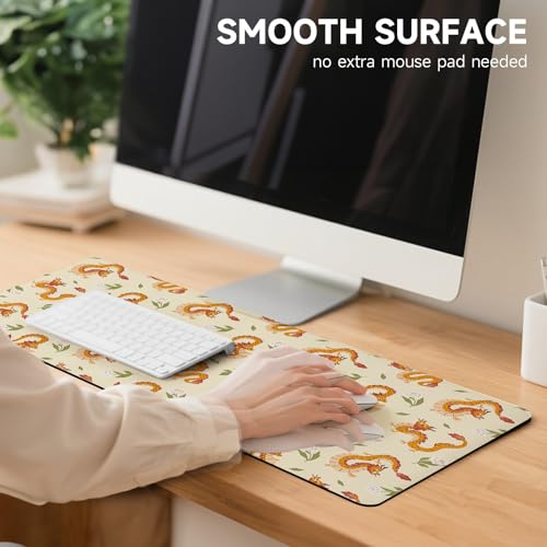 AUPET PU Leather Desk Pad Protector Blotter, Animal 35 x 17in Large Mouse Pad,Cute Office Desk Mat,Waterproof Non-Slip Desk Writing Drawing Pad for Office Home Game (Dragons) - color: Dragons