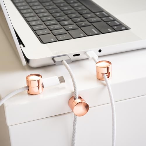 ICONIT Cable Anchors for Desk Organization | Premium Aluminum Cord Organizers | Charger + Cable Management Clips for Home & Office | Stylish, Sturdy, & Functional | (3 Pack) (Copper) - color: Copper